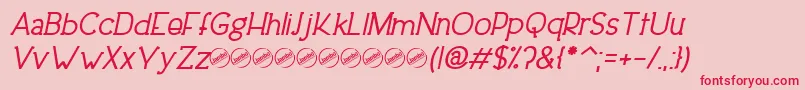 DowntownEleganceBoldItalic Font – Red Fonts on Pink Background