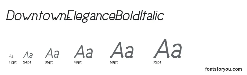 DowntownEleganceBoldItalic Font Sizes