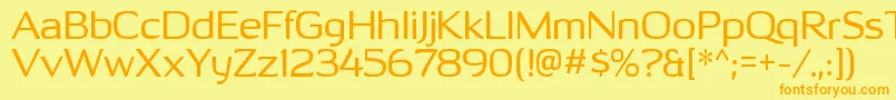 OhitashirgRegular-Schriftart – Orangefarbene Schriften auf gelbem Hintergrund