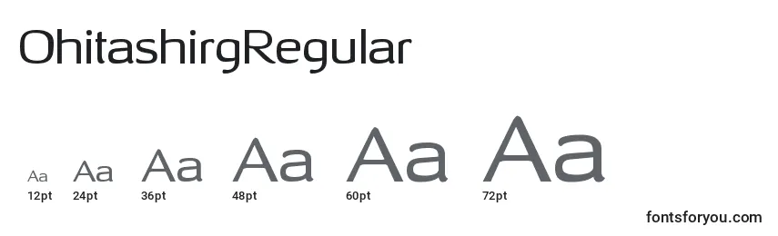 Размеры шрифта OhitashirgRegular