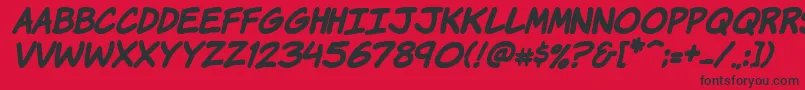 Komikhbi Font – Black Fonts on Red Background