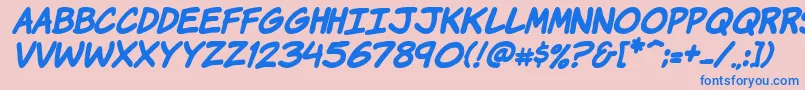 Komikhbi Font – Blue Fonts on Pink Background