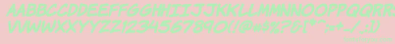 Komikhbi Font – Green Fonts on Pink Background