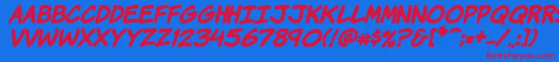 Komikhbi Font – Red Fonts on Blue Background