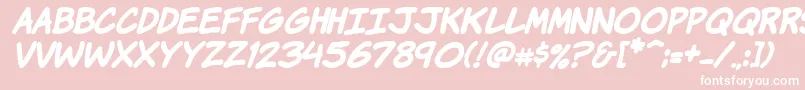 Komikhbi Font – White Fonts on Pink Background