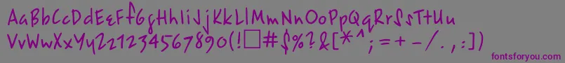 フォントEpsil – 紫色のフォント、灰色の背景