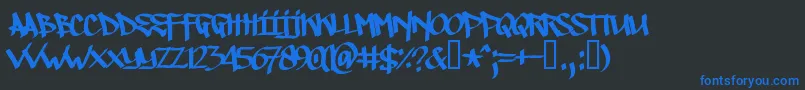 Illegaledding Font – Blue Fonts on Black Background