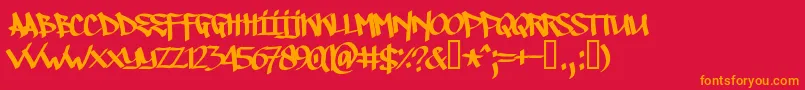 Illegaledding Font – Orange Fonts on Red Background