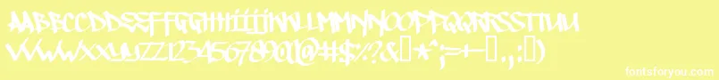 Шрифт Illegaledding – белые шрифты на жёлтом фоне