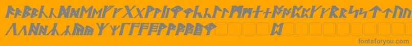 フォントBritannianBoldItalic – オレンジの背景に灰色の文字