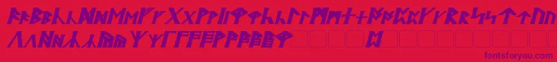 Czcionka BritannianBoldItalic – fioletowe czcionki na czerwonym tle