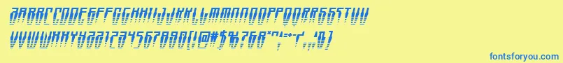 Swordtoothhalfital Font – Blue Fonts on Yellow Background