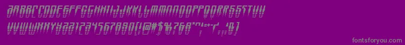 Swordtoothhalfital-Schriftart – Graue Schriften auf violettem Hintergrund