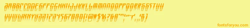 Swordtoothhalfital-fontti – oranssit fontit keltaisella taustalla