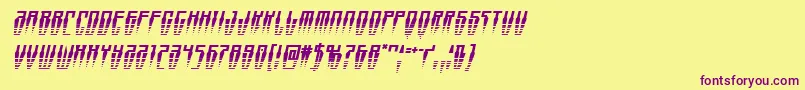Swordtoothhalfital Font – Purple Fonts on Yellow Background