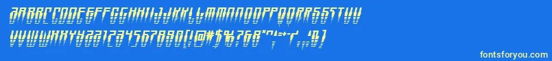 Swordtoothhalfital Font – Yellow Fonts on Blue Background