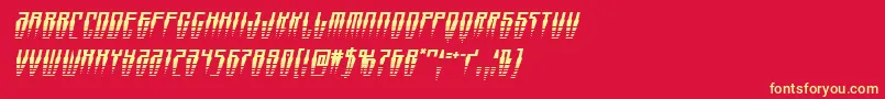 Swordtoothhalfital Font – Yellow Fonts on Red Background