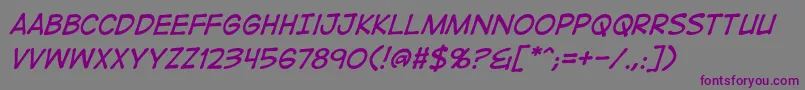 DigitalstripbbItal-fontti – violetit fontit harmaalla taustalla