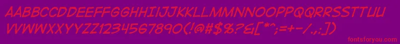 DigitalstripbbItal Font – Red Fonts on Purple Background