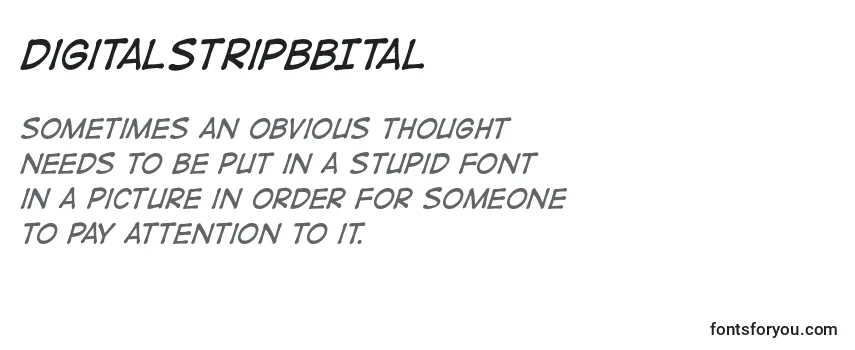 Review of the DigitalstripbbItal (47146) Font