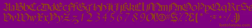 Fonte Openclassic – fontes marrons em um fundo roxo