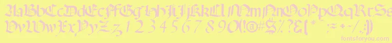 Шрифт Openclassic – розовые шрифты на жёлтом фоне