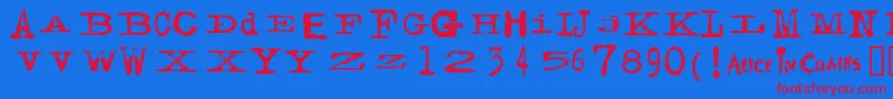 Facelift Font – Red Fonts on Blue Background