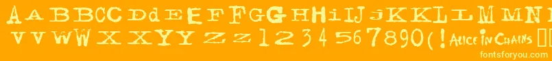 Facelift Font – Yellow Fonts on Orange Background