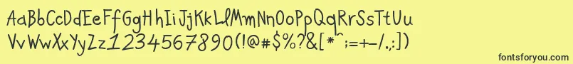 PfkidsAgeten Font – Black Fonts on Yellow Background
