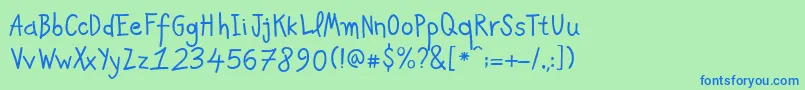 PfkidsAgeten Font – Blue Fonts on Green Background