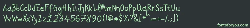 フォントPfkidsAgeten – 黒い背景に緑の文字