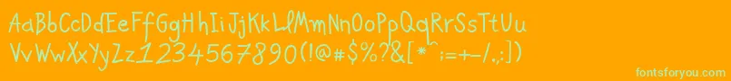 PfkidsAgeten Font – Green Fonts on Orange Background