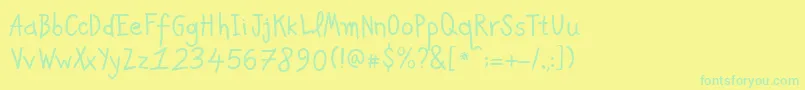PfkidsAgeten Font – Green Fonts on Yellow Background