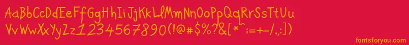 PfkidsAgeten Font – Orange Fonts on Red Background