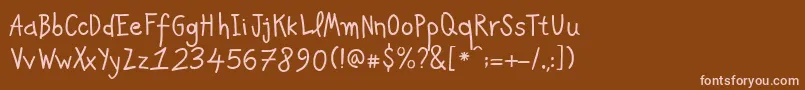 PfkidsAgeten Font – Pink Fonts on Brown Background