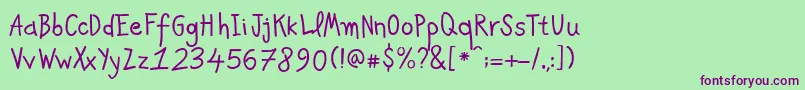 PfkidsAgeten Font – Purple Fonts on Green Background