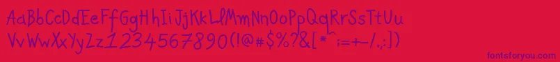 PfkidsAgeten-Schriftart – Violette Schriften auf rotem Hintergrund