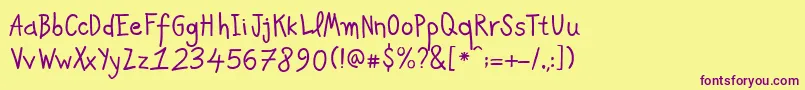 PfkidsAgeten Font – Purple Fonts on Yellow Background