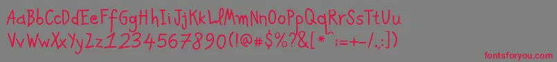 PfkidsAgeten Font – Red Fonts on Gray Background