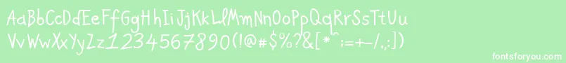 PfkidsAgeten Font – White Fonts on Green Background