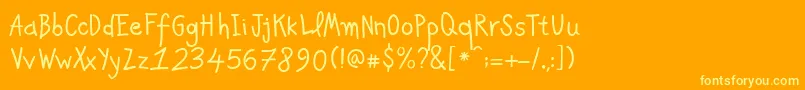 PfkidsAgeten Font – Yellow Fonts on Orange Background
