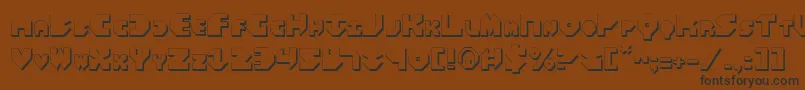 フォントBal Astaral 3D – 黒い文字が茶色の背景にあります