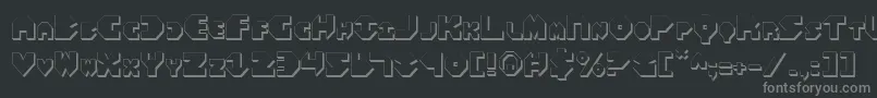 フォントBal Astaral 3D – 黒い背景に灰色の文字