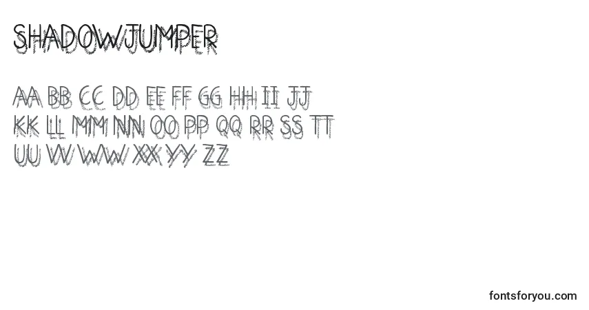 A fonte ShadowJumper – alfabeto, números, caracteres especiais