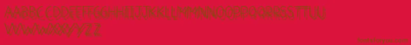 Więcej informacji o czcionce ShadowJumper Czcionka ShadowJumper – brązowe czcionki na czerwonym tle
