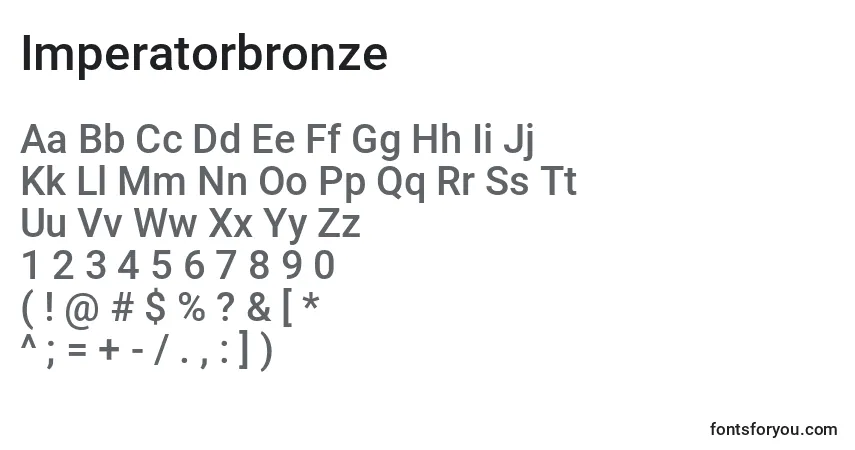 A fonte Imperatorbronze – alfabeto, números, caracteres especiais
