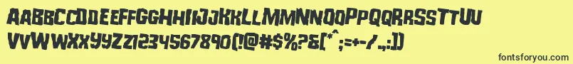フォントMonsterhunterrotate2 – 黒い文字の黄色い背景
