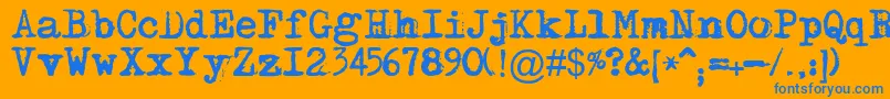 Maszyna Font – Blue Fonts on Orange Background