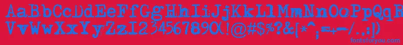 Maszyna Font – Blue Fonts on Red Background