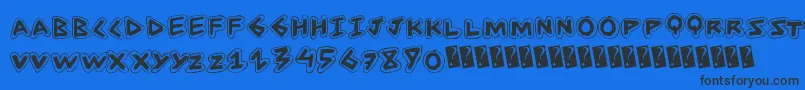 Шрифт Anglestroke – чёрные шрифты на синем фоне